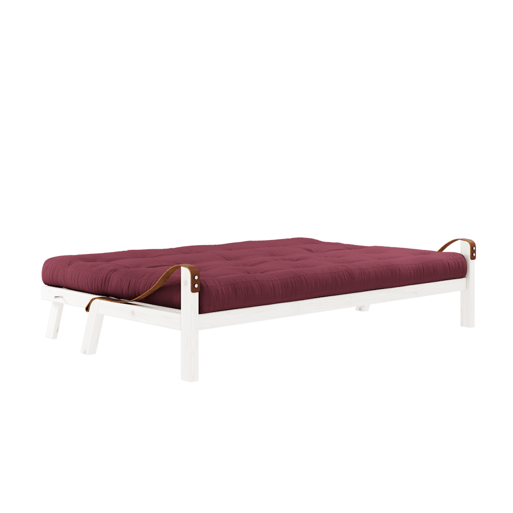 Karup Design POÉSIE LAQUÉE BLANC W. MATELAS MIXTE 5 COUCHES BORDEAUX