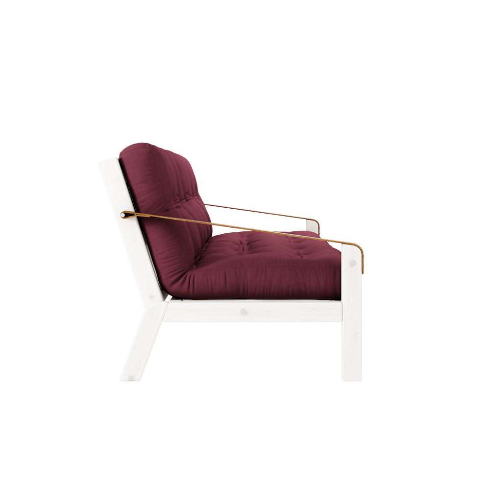 Karup Design POÉSIE LAQUÉE BLANC W. MATELAS MIXTE 5 COUCHES BORDEAUX