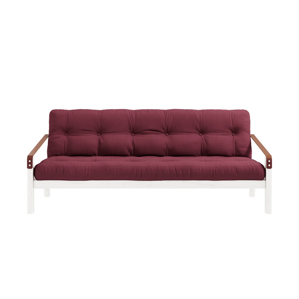 Karup Design POÉSIE LAQUÉE BLANC W. MATELAS MIXTE 5 COUCHES BORDEAUX