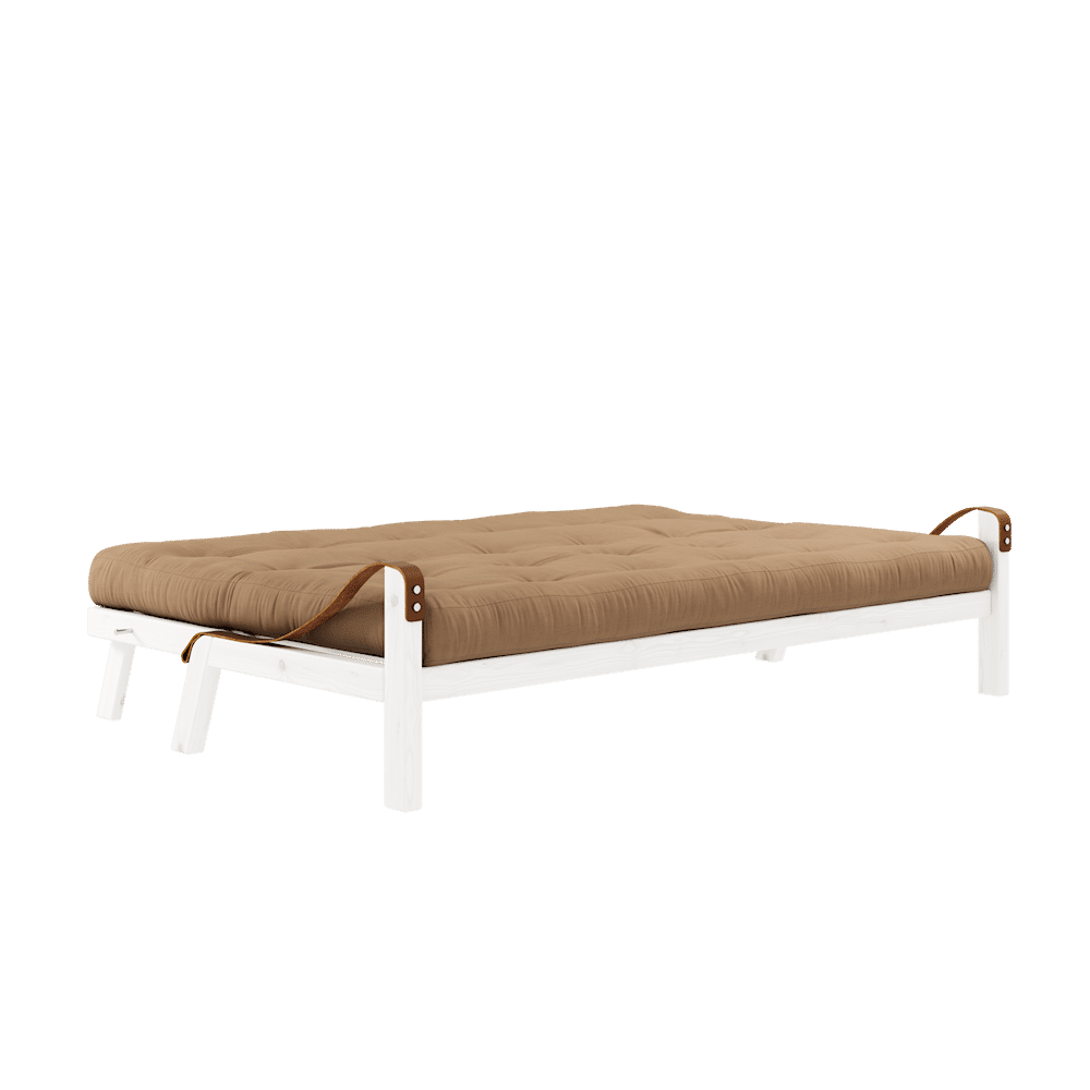 Karup Design POÉSIE LAQUÉE BLANC W. MATELAS MIXTE 5 COUCHES MOCCA