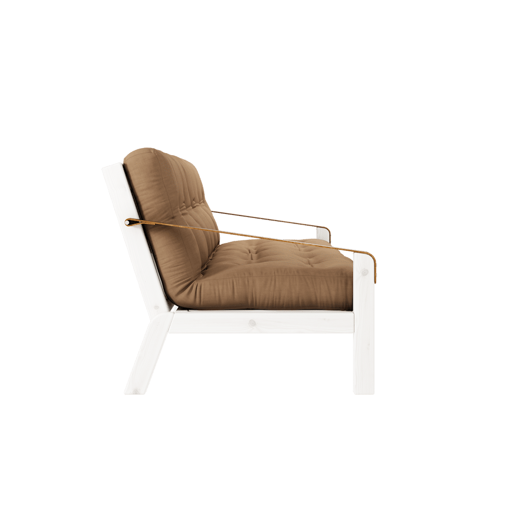 Karup Design POÉSIE LAQUÉE BLANC W. MATELAS MIXTE 5 COUCHES MOCCA