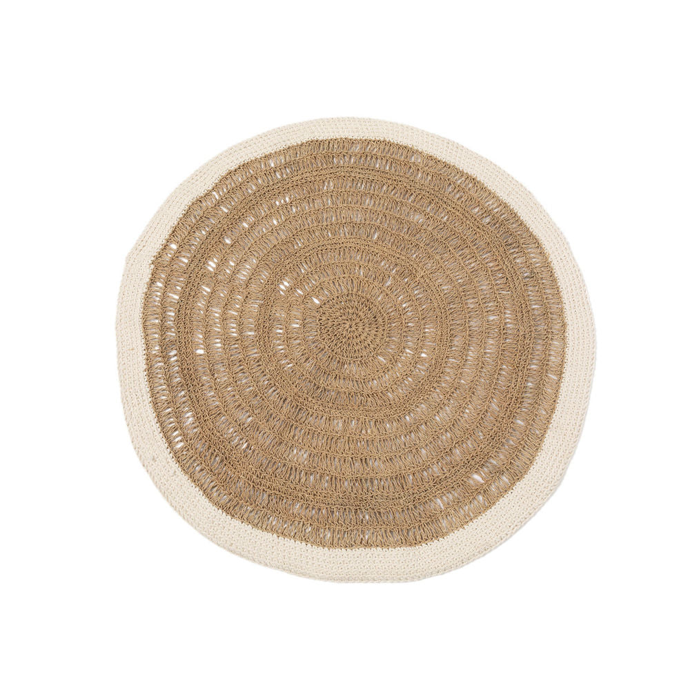 Alfombra Bazar Bizarre Round Seagrass &amp; Cotton-Blanco Natural-100