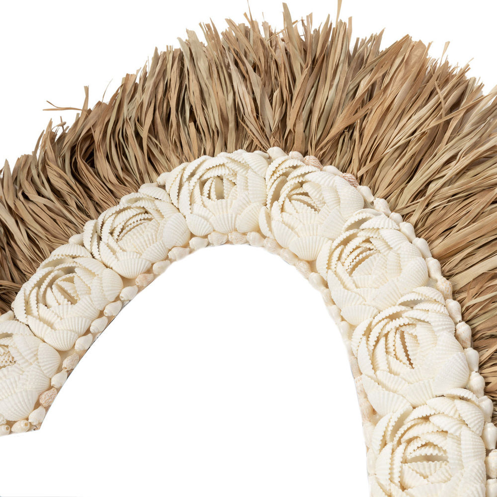 Bazar Bizarre Das Raffia Shell Herz-Natürliches Weiß-L