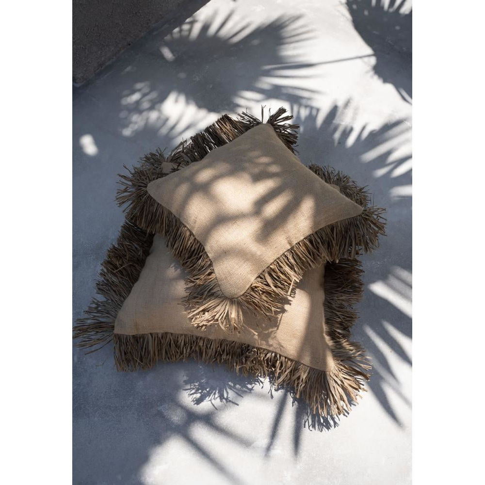 Bazar Bizar De Jute Bonita Housse de Coussin - Naturel - 60x60