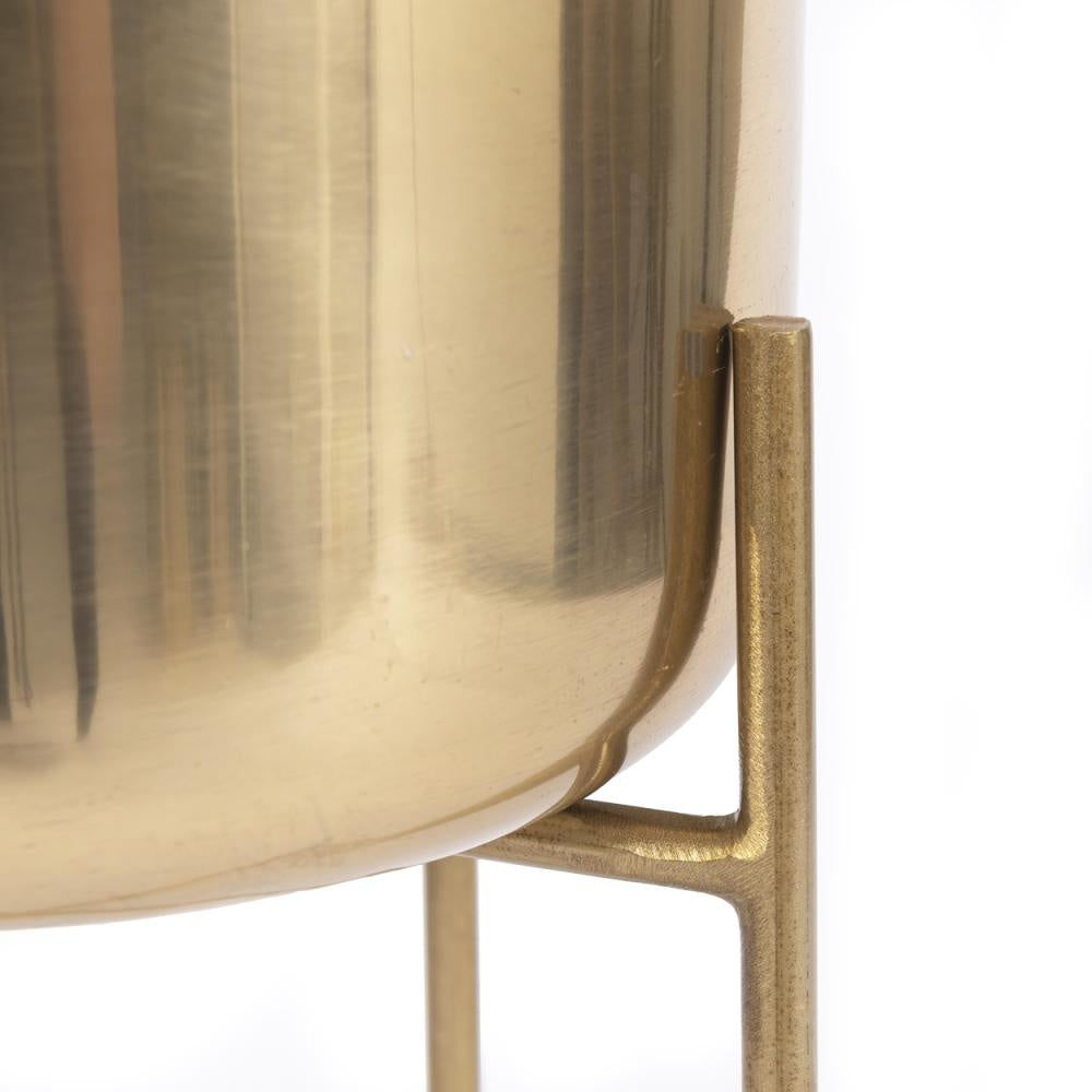 Bazar Bizar The Brass Planter on Stand-Latón-L