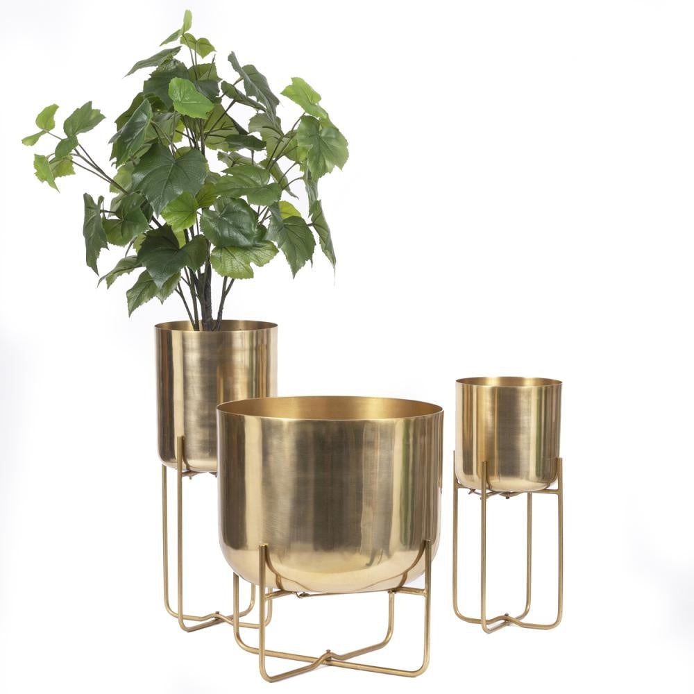 Bazar Bizar The Brass Planter on Stand-Latón-L