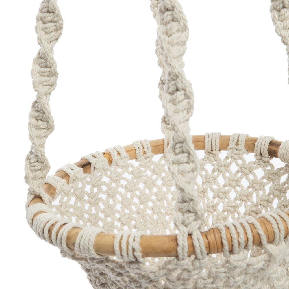 Bazar Bizarre Le Porte-Plante En Macramé Torsadé-Blanc Naturel-L