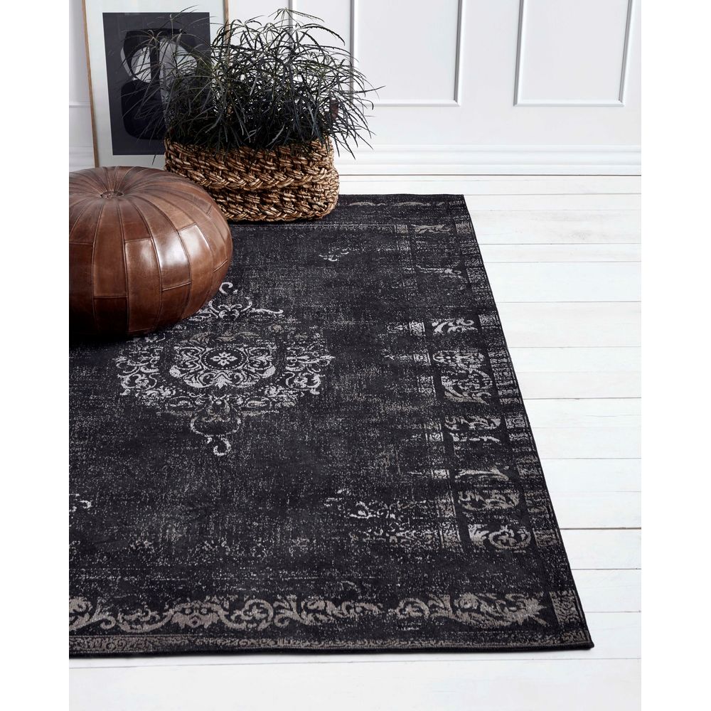 Nordal A/S GRAND tapis tissé, gris foncé/noir