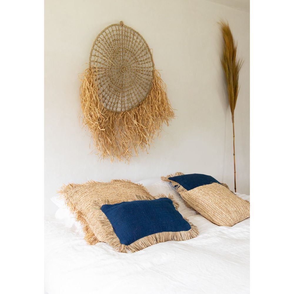 Bazar Bizar De Raffia Flores Kissen Cover-Natural-40x40