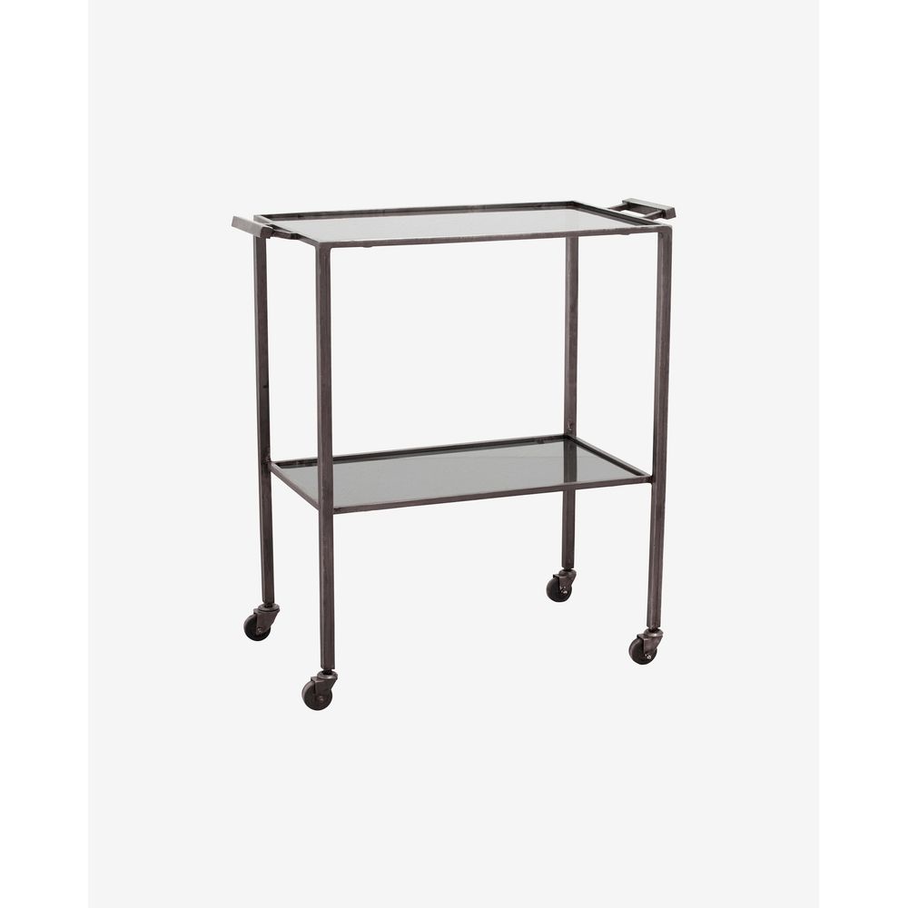 Nordal A/S TONE trolley met 2 legplanken - zwart glas