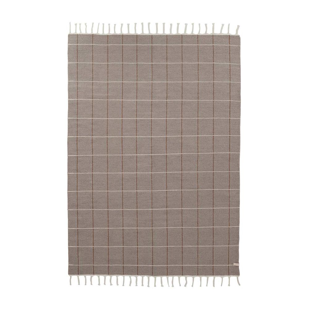 OYOY LIVING Tapis quadrillé - Caramel / Offwhite