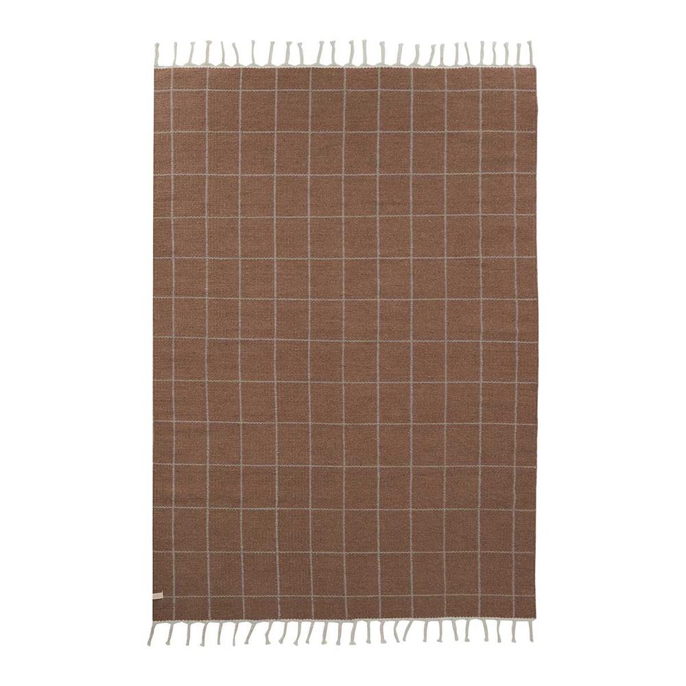 OYOY LIVING Tapis quadrillé - Caramel / Offwhite