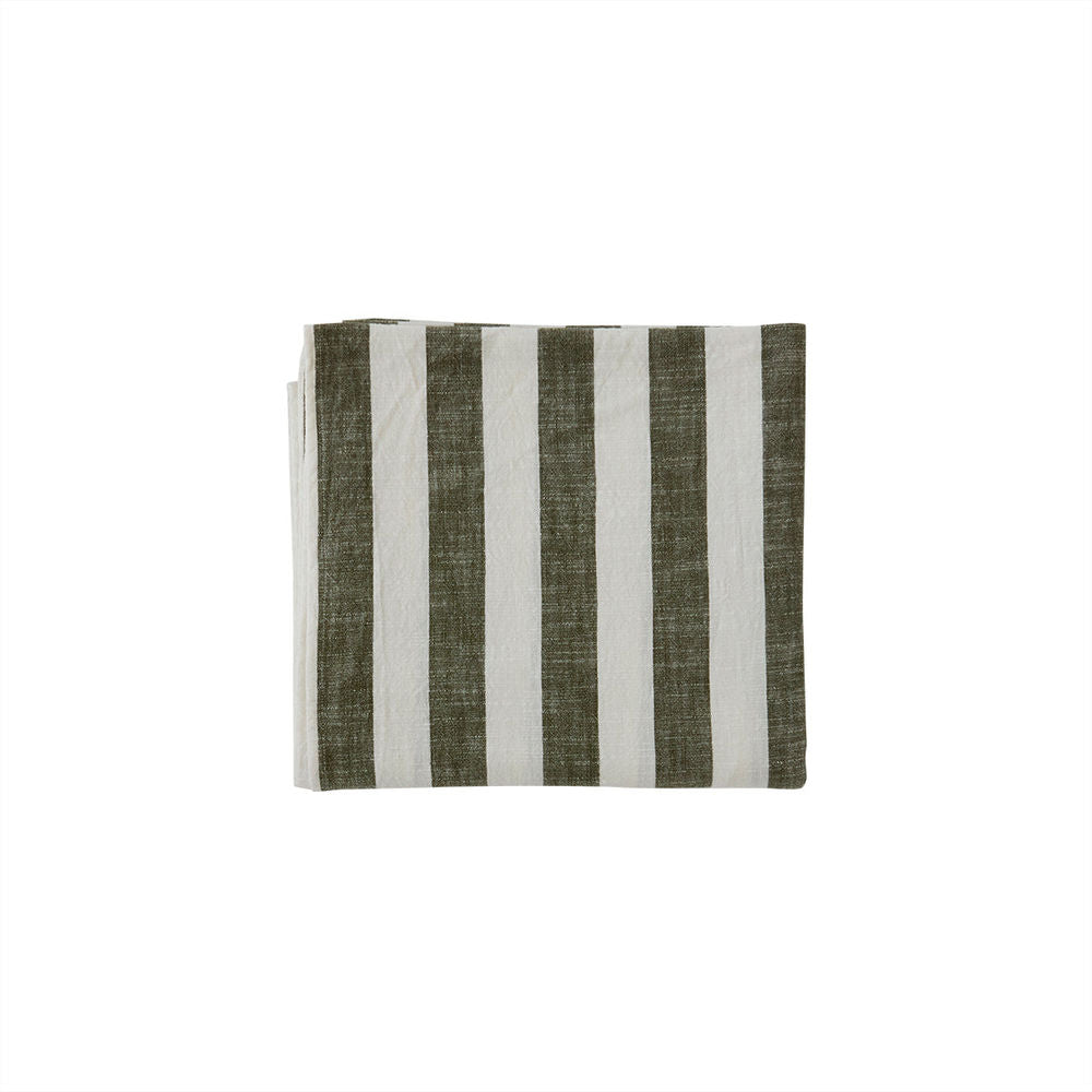 OYOY LIVING Striped Tablecloth - 200x140 cm - Olive