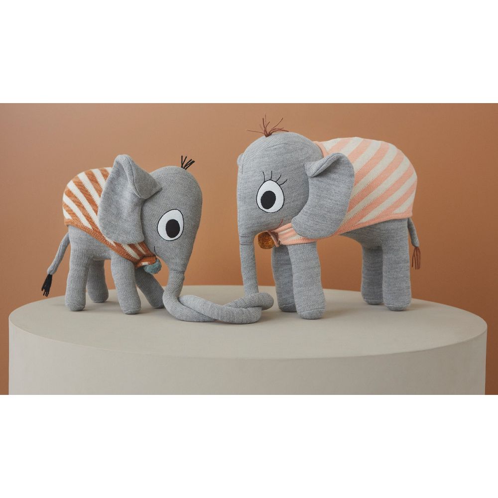 OYOY MINI Rambo line Elefant-Grau