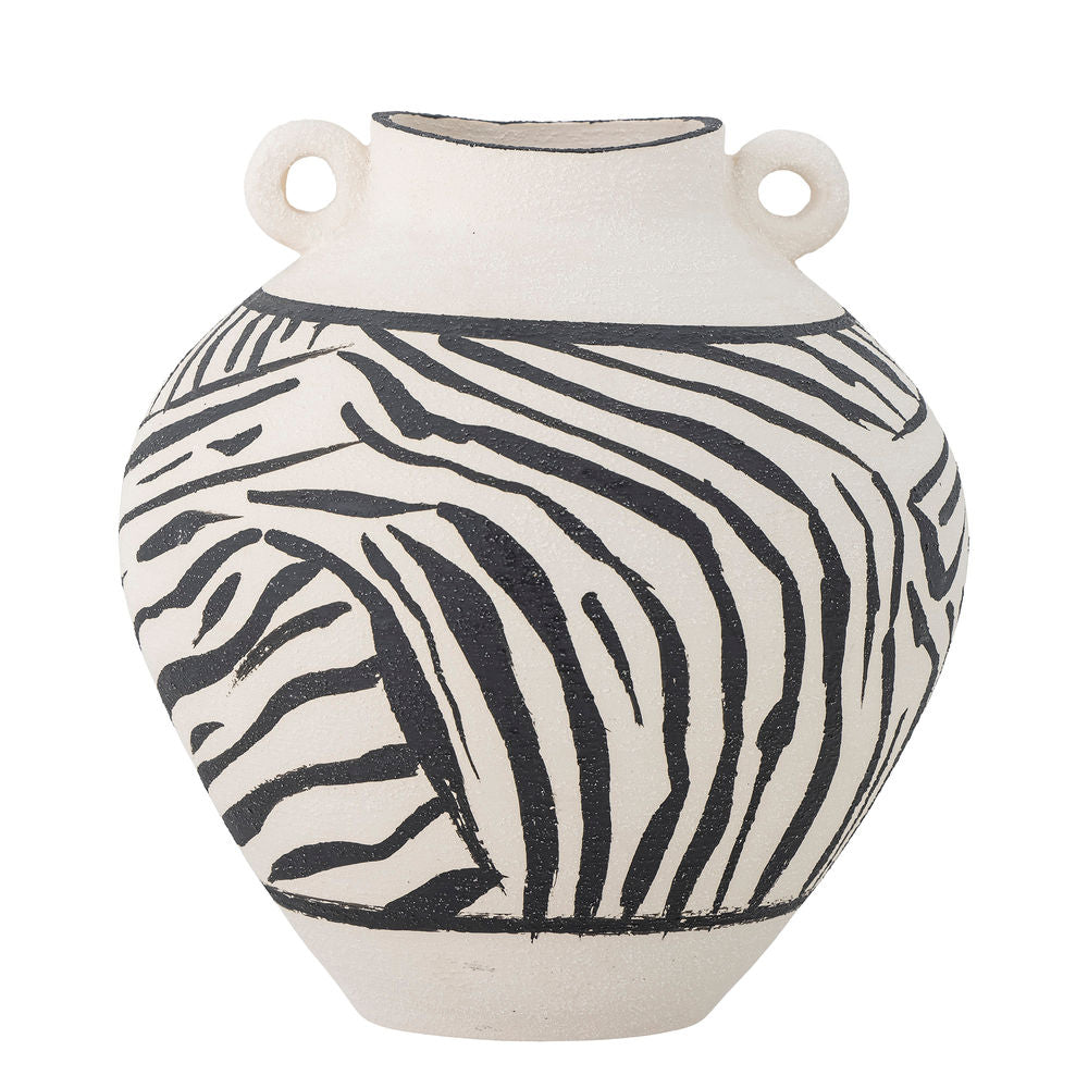 Bloomingville Togo Vase, schwarz, Steingut