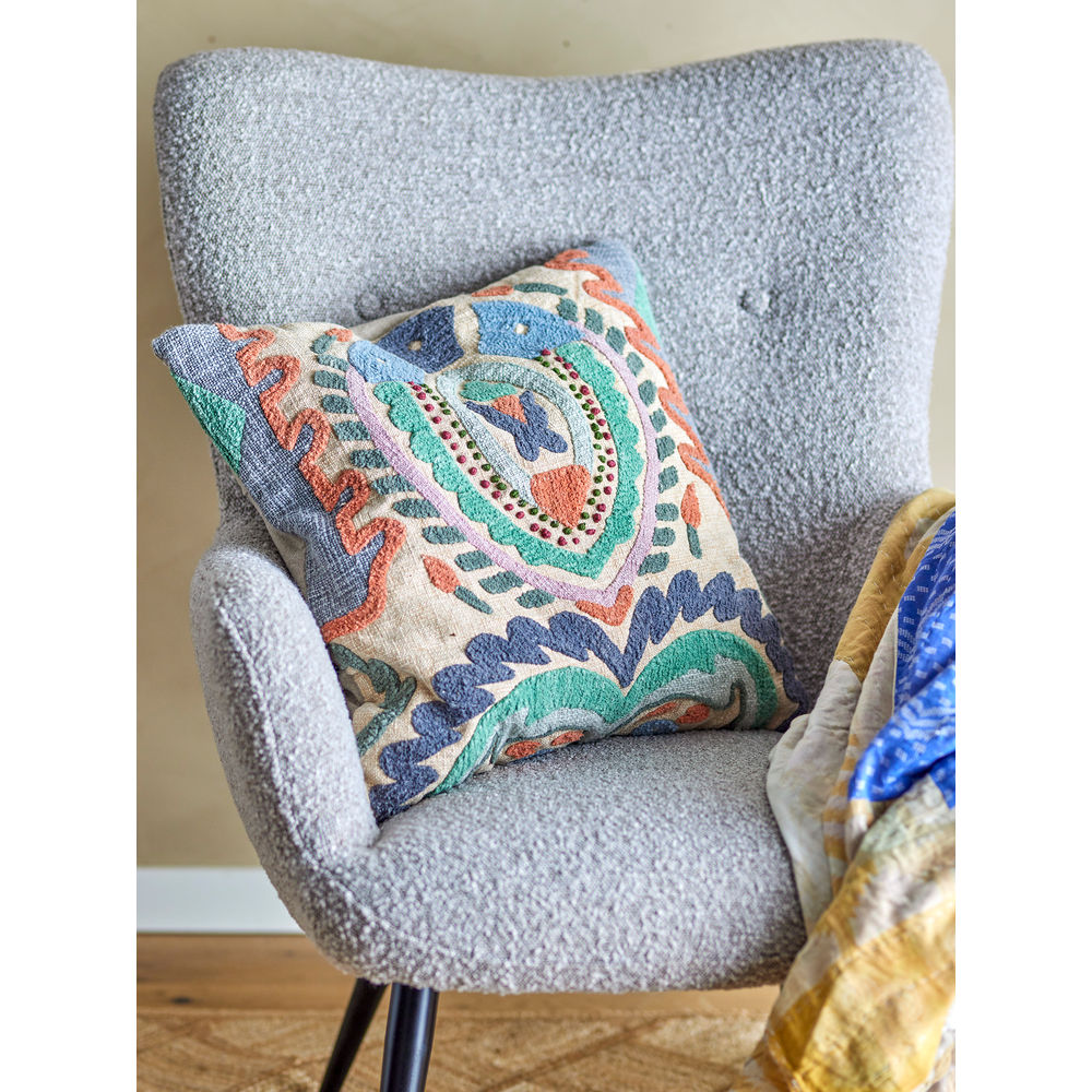 Bloomingville Coussin Chieti, Bleu, Coton