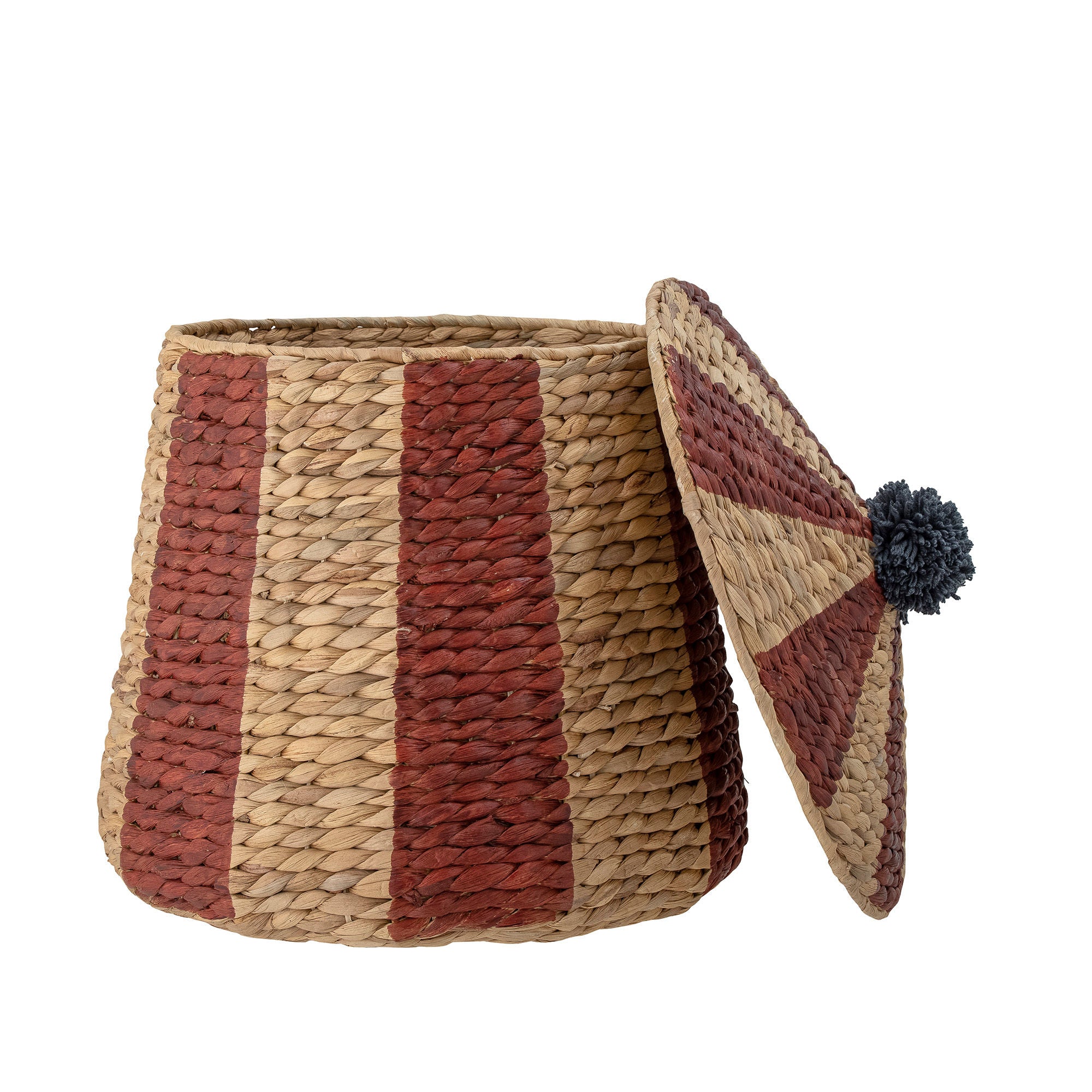 Bloomingville MINI Panier Birsen avec couvercle, Rouge, Jacinthe d'eau