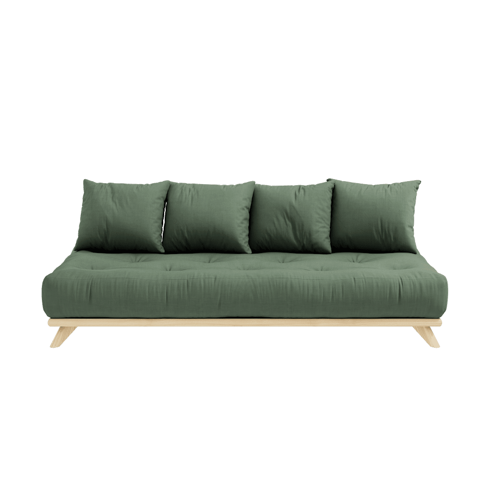 Karup Design SENZA DAYBED LAQUÉ CLAIR AVEC ENSEMBLE DE MATELAS SENZA DAYBED VERT OLIVE