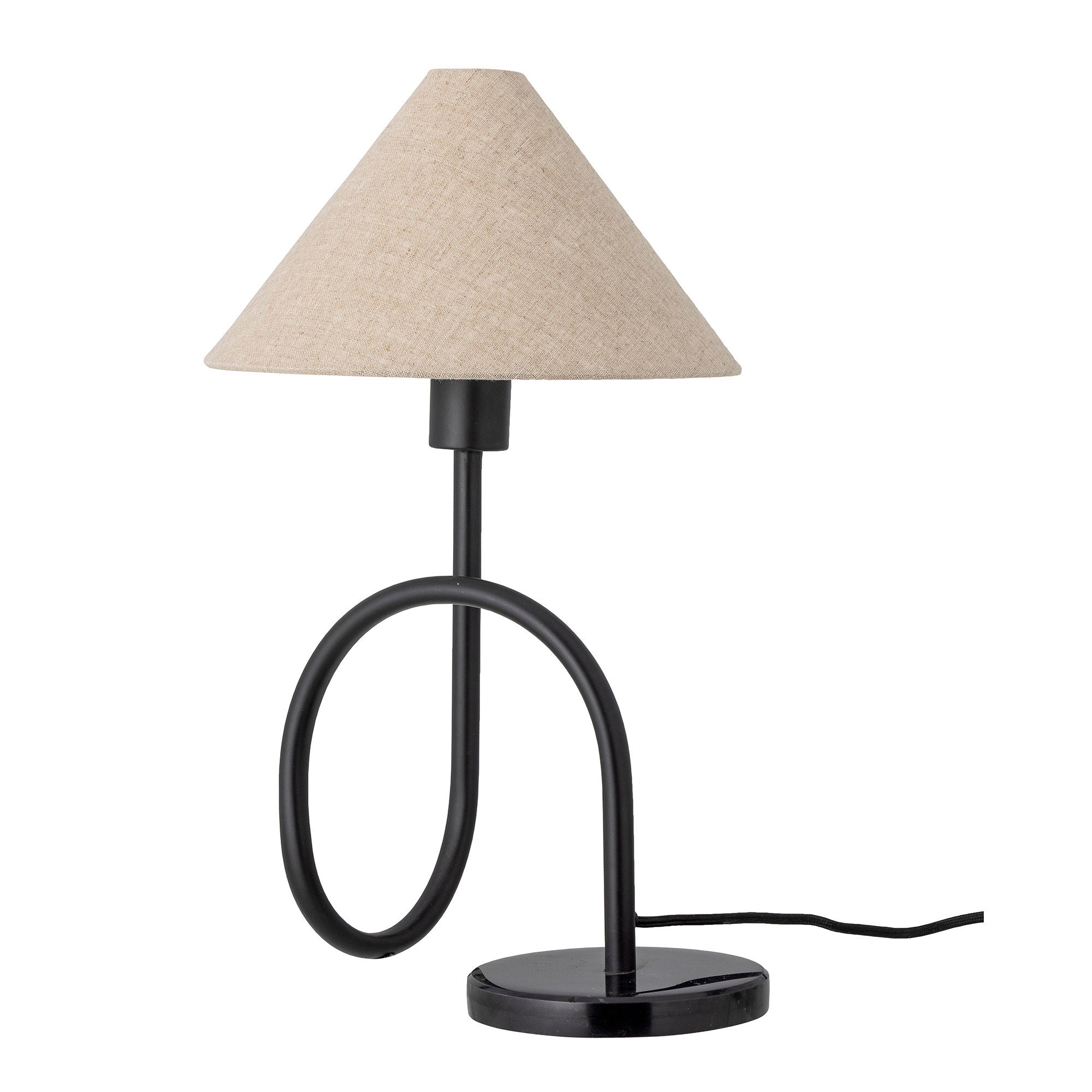 Bloomingville Lampe de table Emaline, Noir, Marbre