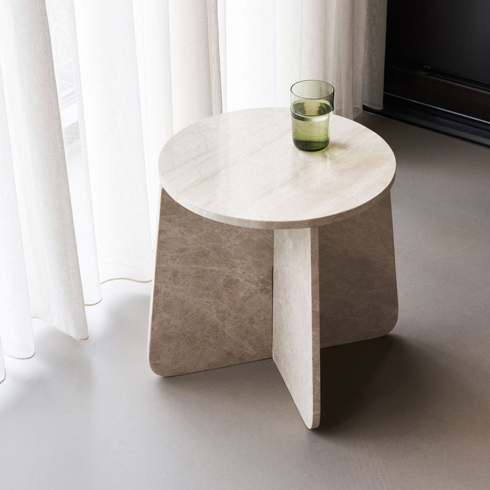 House Doctor Side table, Marb, Beige